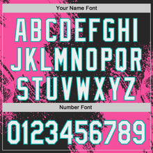Laden Sie das Bild in den Galerie-Viewer, Uksn Individuelles Schwarz Weiß Pink-Aqua Abstrakter Pinselstrich Authentisches Baseball-Trikot
