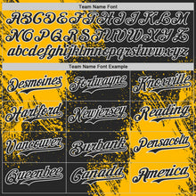 Laden Sie das Bild in den Galerie-Viewer, Uksn Individuelles Schwarz Gold-Weiß Abstrakter Pinselstrich Authentisches Baseball-Trikot

