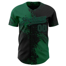 Laden Sie das Bild in den Galerie-Viewer, Uksn Individuelles Schwarz-Kelly-Grün Abstrakter Pinselstrich Authentisches Baseball-Trikot

