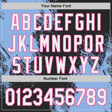 Laden Sie das Bild in den Galerie-Viewer, Uksn Individuelles Schwarz Weiß Hellblau-Pink Abstrakter Pinselstrich Authentisches Baseball-Trikot
