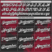 Laden Sie das Bild in den Galerie-Viewer, Uksn Individuelles Schwarz Weiß-Karmesinrot Abstrakter Pinselstrich Authentisches Baseball-Trikot
