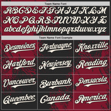 Laden Sie das Bild in den Galerie-Viewer, Uksn Individuelles Schwarz Creme-Karmesinrot Abstrakter Pinselstrich Authentisches Baseball-Trikot
