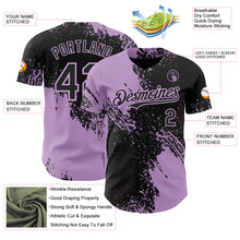Laden Sie das Bild in den Galerie-Viewer, Uksn Individuelles Schwarz-Hellviolett Abstrakter Pinselstrich Authentisches Baseball-Trikot
