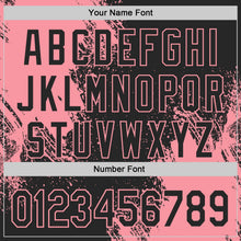 Laden Sie das Bild in den Galerie-Viewer, Uksn Individuelles Schwarz-Mittelpink Abstrakter Pinselstrich Authentisches Baseball-Trikot
