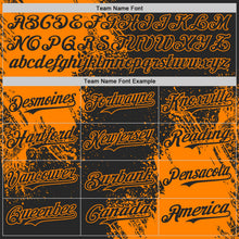 Laden Sie das Bild in den Galerie-Viewer, Uksn Individuelles Schwarz-Bay Orange Abstrakter Pinselstrich Authentisches Baseball-Trikot
