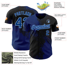 Laden Sie das Bild in den Galerie-Viewer, Uksn Individuelles Schwarz US Marineblau-Hellblau Abstrakter Pinselstrich Authentisches Baseball-Trikot
