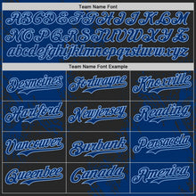 Laden Sie das Bild in den Galerie-Viewer, Uksn Individuelles Schwarz US Marineblau-Hellblau Abstrakter Pinselstrich Authentisches Baseball-Trikot
