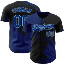 Laden Sie das Bild in den Galerie-Viewer, Uksn Individuelles Schwarz US Marineblau-Hellblau Abstrakter Pinselstrich Authentisches Baseball-Trikot
