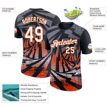 Laden Sie das Bild in den Galerie-Viewer, Uksn Individuelles Schwarz Weiß-Orange Blitz Farbverlauf Punkt Funktions-T-Shirt
