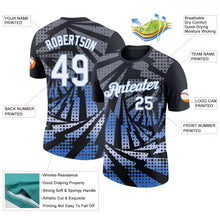 Laden Sie das Bild in den Galerie-Viewer, Uksn Individuelles Schwarz Weiß-Hellblau Blitz Farbverlauf Punkt Funktions-T-Shirt
