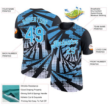 Laden Sie das Bild in den Galerie-Viewer, Uksn Individuelles Schwarz Himmelblau-Weiß Blitz Farbverlauf Punkt Funktions-T-Shirt
