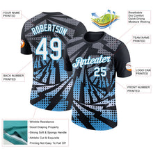 Laden Sie das Bild in den Galerie-Viewer, Uksn Individuelles Schwarz Weiß-Himmelblau Blitz Farbverlauf Punkt Funktions-T-Shirt

