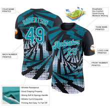 Laden Sie das Bild in den Galerie-Viewer, Uksn Individuelles Schwarz Petrol-Weiß Blitz Farbverlauf Punkt Funktions-T-Shirt
