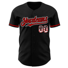 Laden Sie das Bild in den Galerie-Viewer, Uksn Individuelles Schwarz USA-Flagge Weiß-Rot Authentisches Baseball-Trikot
