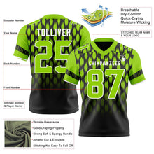 Laden Sie das Bild in den Galerie-Viewer, Uksn Individuelles Schwarz Neongrün-Weiß Authentisches Football Trikot Mit Geometrischem Pixelraster-Verlauf
