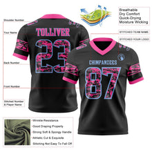 Laden Sie das Bild in den Galerie-Viewer, Uksn Individuelles Schwarz Camouflage Hellblau-Pink Authentisches Football Trikot Mit Digital-Camouflage-Panel

