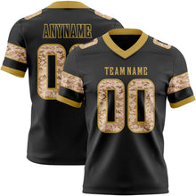 Laden Sie das Bild in den Galerie-Viewer, Uksn Individuelles Schwarz Camouflage-Altgold Authentisches Football Trikot Mit Digital-Camouflage-Panel

