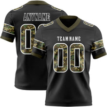 Laden Sie das Bild in den Galerie-Viewer, Uksn Individuelles Schwarz Camouflage Weiß-Oliv Authentisches Football Trikot Mit Digital-Camouflage-Panel
