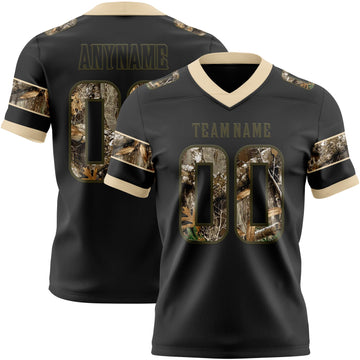 Uksn Individuelles Schwarz Camouflage Oliv-City-Creme Authentisches Football Trikot Mit Digital-Camouflage-Panel