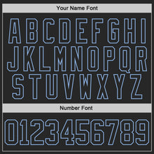 Laden Sie das Bild in den Galerie-Viewer, Uksn Individuelles Schwarz Camouflage-Hellblau Digitale Camouflage-Akzente Eishockey-Trikot mit Schnürkragen

