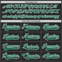 Laden Sie das Bild in den Galerie-Viewer, Uksn Individuelles Schwarz Kelly-Grün-Weiß Diagonale Kratz-Pinselstriche Eishockey-Trikot mit Schnürkragen
