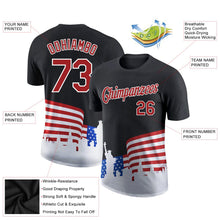 Laden Sie das Bild in den Galerie-Viewer, Uksn Individuelles Schwarz Rot-Weiß 3D Amerikanische Flagge Patriotisch Funktions-T-Shirt
