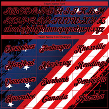 Laden Sie das Bild in den Galerie-Viewer, Uksn Individuelles Schwarz Rot-Royalblau 3D Amerikanische Flagge Patriotisch Funktions-T-Shirt
