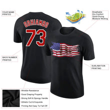 Laden Sie das Bild in den Galerie-Viewer, Uksn Individuelles Schwarz Rot-Weiß 3D Amerikanische Flagge Patriotisch Funktions-T-Shirt
