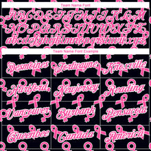 Laden Sie das Bild in den Galerie-Viewer, Uksn Individuelles Schwarz Pink-Weiß 3D Pink Schleife Brustkrebs Funktions-T-Shirt
