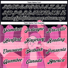 Laden Sie das Bild in den Galerie-Viewer, Uksn Individuelles Schwarz Pink-Weiß 3D Pink Schleife Brustkrebs Funktions-T-Shirt
