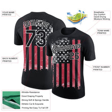 Laden Sie das Bild in den Galerie-Viewer, Uksn Individuelles Schwarz Rot-Weiß 3D Amerikanische Flagge Funktions-T-Shirt

