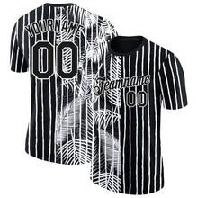 Laden Sie das Bild in den Galerie-Viewer, Uksn Individuelles Schwarz Weiß 3D Tropisch Hawaii Palmblätter Funktions-T-Shirt
