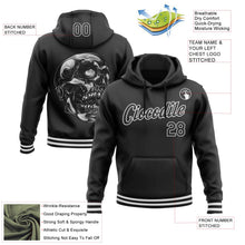 Laden Sie das Bild in den Galerie-Viewer, Uksn Individuelles Bestickt Schwarz Weiß 3D Halloween Sport Pullover Sweatshirt Hoodie
