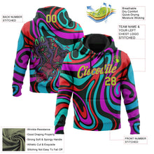 Laden Sie das Bild in den Galerie-Viewer, Uksn Individuelles Bestickt Schwarz Neongrün-Hot Pink 3D Halloween Fluide Sport Pullover Sweatshirt Hoodie
