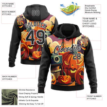 Laden Sie das Bild in den Galerie-Viewer, Uksn Individuelles Bestickt Schwarz Weiß 3D Halloween Sport Pullover Sweatshirt Hoodie
