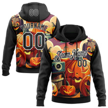 Laden Sie das Bild in den Galerie-Viewer, Uksn Individuelles Bestickt Schwarz Weiß 3D Halloween Sport Pullover Sweatshirt Hoodie
