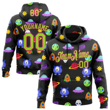 Laden Sie das Bild in den Galerie-Viewer, Uksn Individuelles Bestickt Schwarz Neongrün-Hot Pink 3D Halloween Sport Pullover Sweatshirt Hoodie

