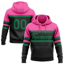 Laden Sie das Bild in den Galerie-Viewer, Uksn Individuelles Bestickt Schwarz Kelly-Grün-Pink Linie Sport Pullover Sweatshirt Hoodie
