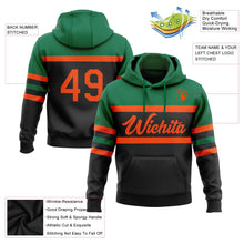 Laden Sie das Bild in den Galerie-Viewer, Uksn Individuelles Bestickt Schwarz Orange-Kelly-Grün Linie Sport Pullover Sweatshirt Hoodie
