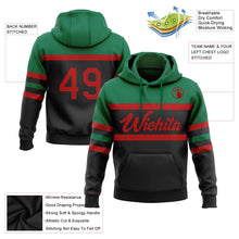 Laden Sie das Bild in den Galerie-Viewer, Uksn Individuelles Bestickt Schwarz Rot-Kelly-Grün Linie Sport Pullover Sweatshirt Hoodie

