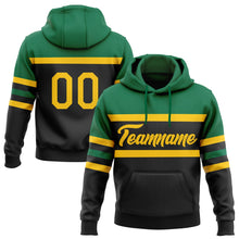Laden Sie das Bild in den Galerie-Viewer, Uksn Individuelles Bestickt Schwarz Gelb-Kelly-Grün Linie Sport Pullover Sweatshirt Hoodie
