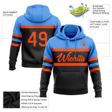 Laden Sie das Bild in den Galerie-Viewer, Uksn Individuelles Bestickt Schwarz Orange-Puderblau Linie Sport Pullover Sweatshirt Hoodie
