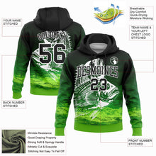Laden Sie das Bild in den Galerie-Viewer, Uksn Individuelles Bestickt Schwarz Aurora-Grün-Weiß 3D Bluegill Fisch Angeln Sport Pullover Sweatshirt Hoodie
