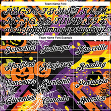 Laden Sie das Bild in den Galerie-Viewer, Uksn Individuelles Schwarz Bay Orange-Weiß 3D Halloween Funktions-T-Shirt

