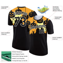 Laden Sie das Bild in den Galerie-Viewer, Uksn Individuelles Schwarz Weiß 3D Halloween Funktions-T-Shirt
