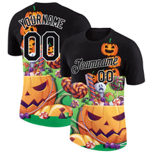 Laden Sie das Bild in den Galerie-Viewer, Uksn Individuelles Schwarz Weiß 3D Halloween Funktions-T-Shirt

