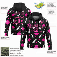 Laden Sie das Bild in den Galerie-Viewer, Uksn Individuelles Bestickt Schwarz Pink 3D Bowling Sport Pullover Sweatshirt Hoodie

