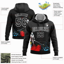 Laden Sie das Bild in den Galerie-Viewer, Uksn Individuelles Bestickt Schwarz Weiß 3D Golfen Golf Sport Pullover Sweatshirt Hoodie
