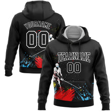 Laden Sie das Bild in den Galerie-Viewer, Uksn Individuelles Bestickt Schwarz Weiß 3D Golfen Golf Sport Pullover Sweatshirt Hoodie
