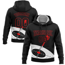 Laden Sie das Bild in den Galerie-Viewer, Uksn Individuelles Bestickt Schwarz Rot 3D Dartboard Ziel Sport Pullover Sweatshirt Hoodie
